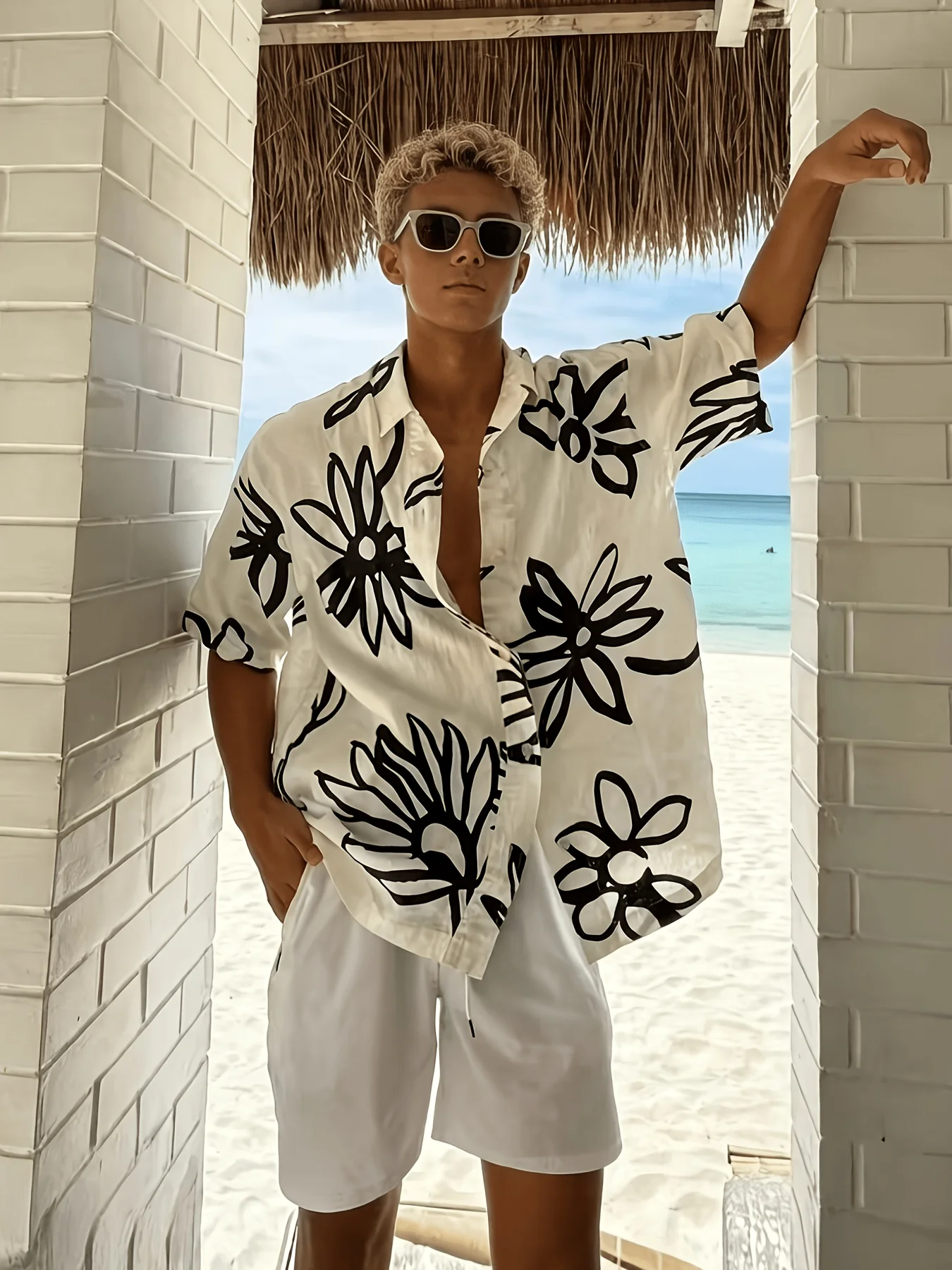Vintage Hawaiian Floral Shirt - Camisa Aloha Havaiana Oversized Masculina com