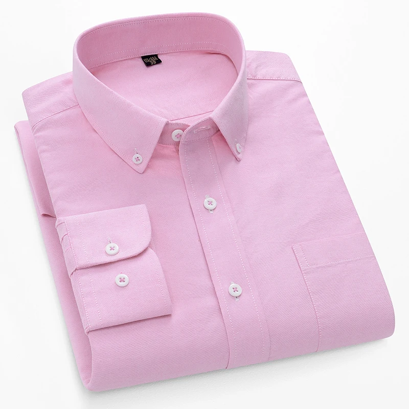 Oxford Cotton Casual Shirt Business - Camisas Oxford de Manga Longa 100%