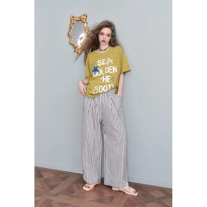 Acid Wash Vintage Graphic T Shirt - Camiseta Gráfica Vintage ELFSACK com Lavagem