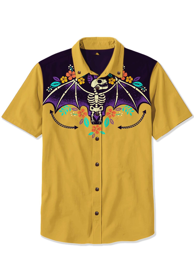 Vintage Hawaiian Floral Shirt - Camisa Masculina Retrô de Manga Curta