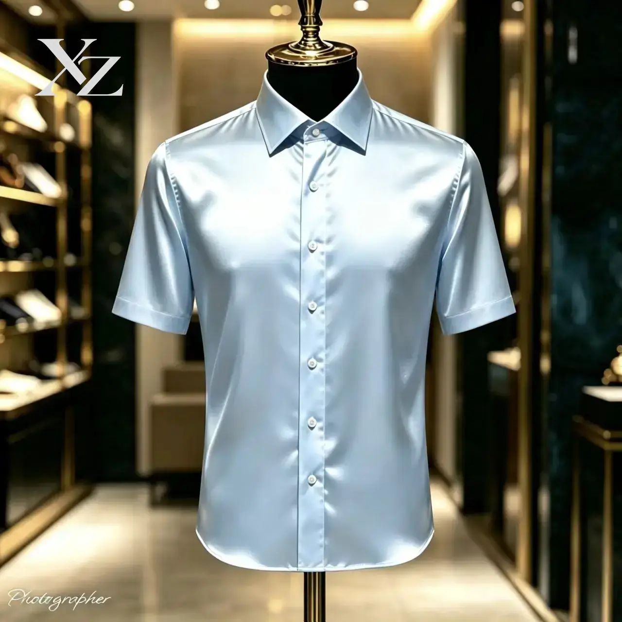 Mens Satin Silk Dress Shirt - Camisa Social Masculina Premium de Cetim