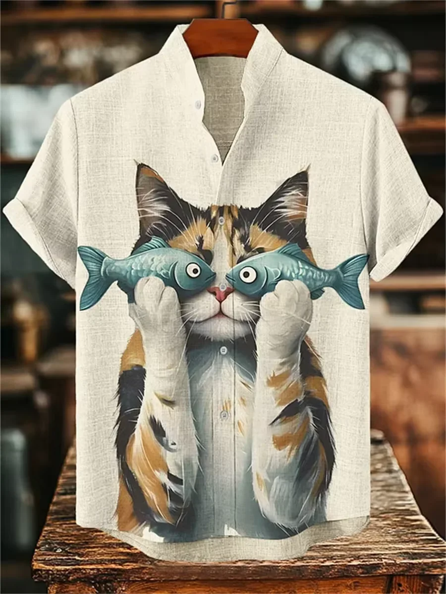 Vintage Hawaiian Floral Shirt - Camisa masculina de manga curta, estilo