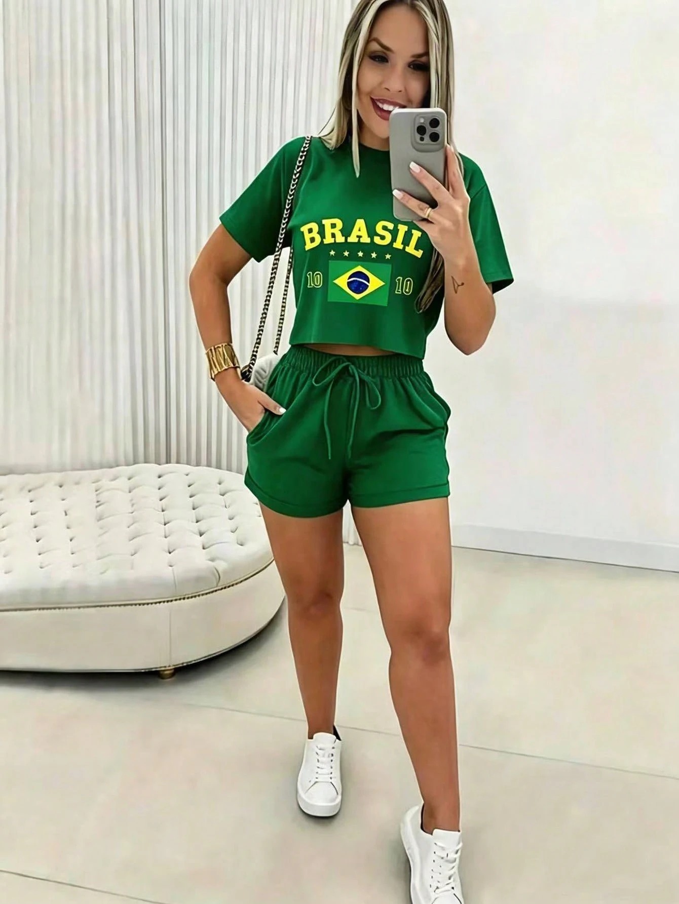 Conjunto Feminino de Manga Cur - Shirts avaliação e preço