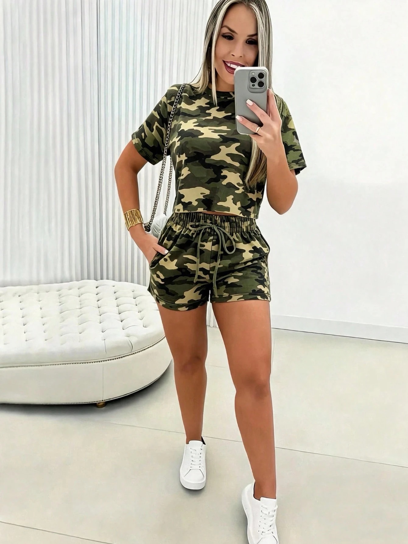 Conjunto Feminino de Manga Cur - Shirts avaliação e preço