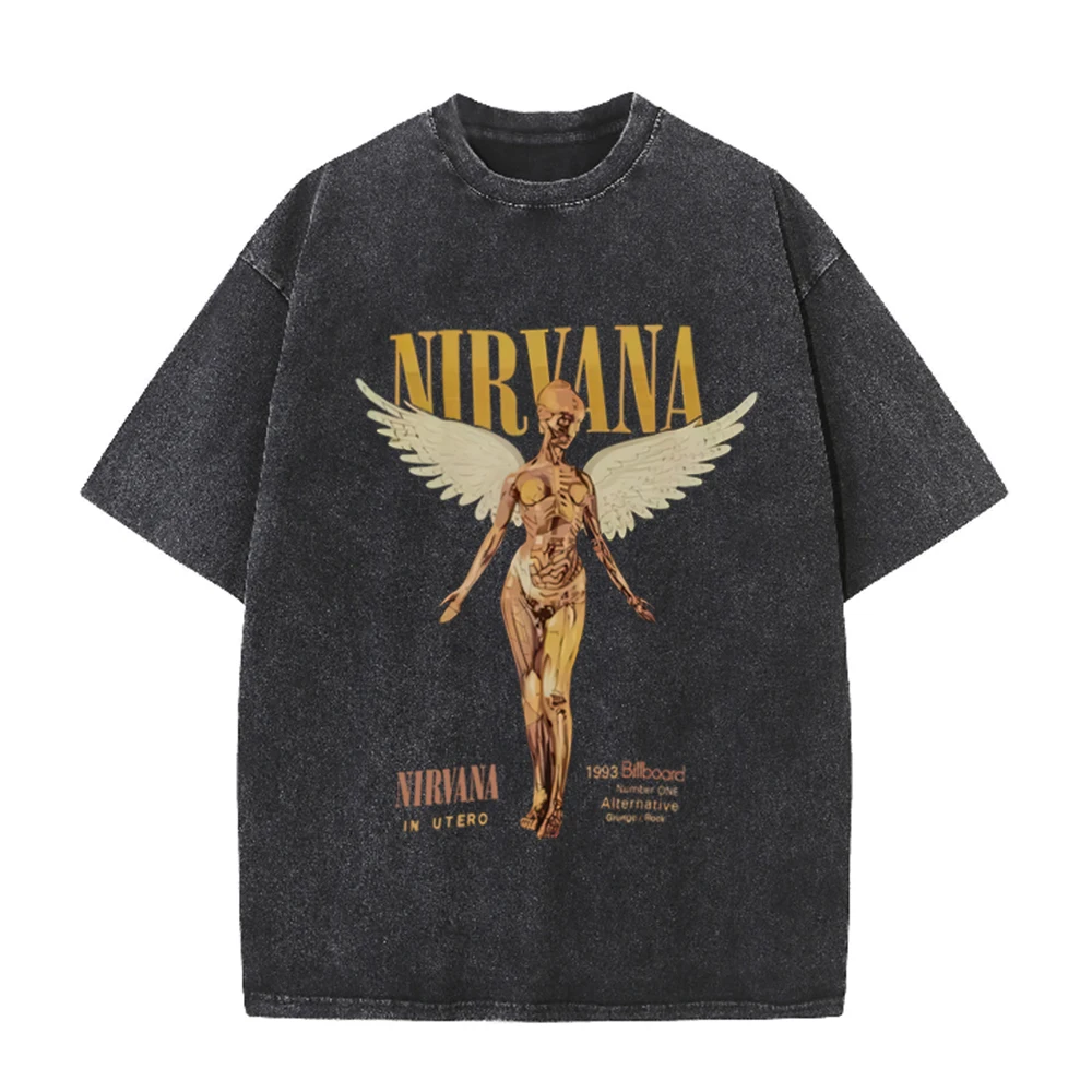 Camiseta Oversized Retro com L - Acid Wash Vintage Graphic T Shirt avaliação e preço