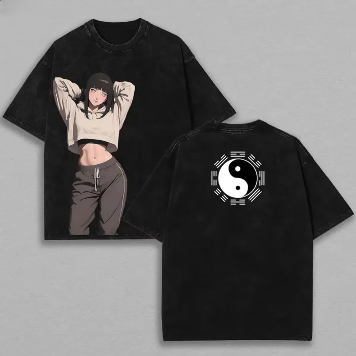 Camiseta Hinata Hyuga Naruto M - Acid Wash Vintage Graphic T Shirt avaliação e preço