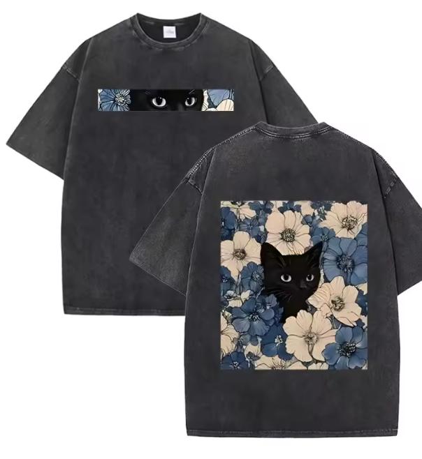 Camiseta Masculina Preta Lavad - Acid Wash Vintage Graphic T Shirt avaliação e preço