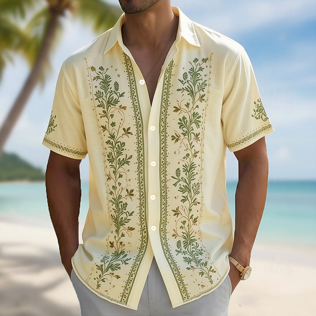 Camisa Havaiana Masculina com  - Vintage Hawaiian Floral Shirt avaliação e preço