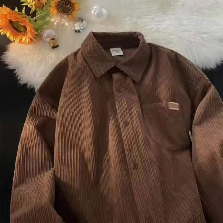 Camisa de veludo para homem, d - Corduroy Button Up Shirt Men avaliação e preço