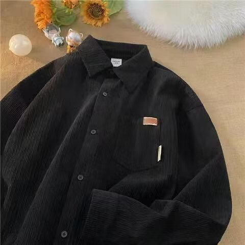 Camisa de veludo para homem, d - Corduroy Button Up Shirt Men avaliação e preço